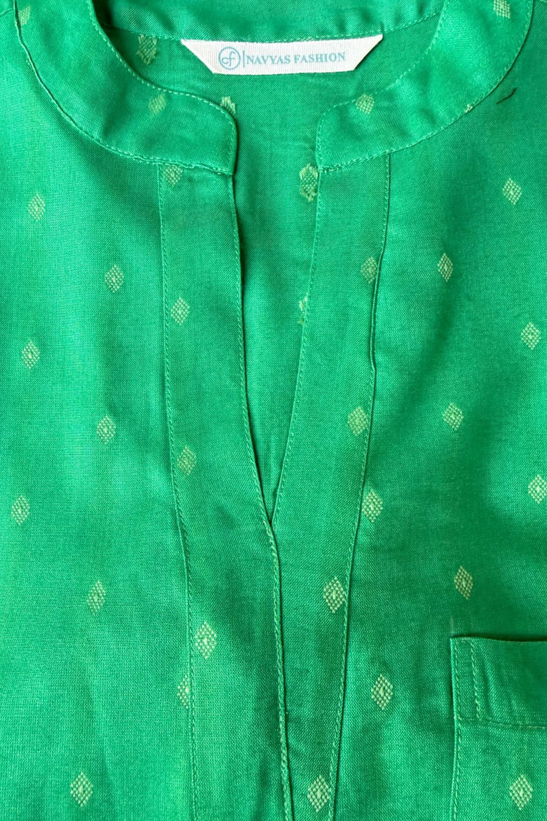 Emerald Green Cotton Zari Dobby Co-ord Set-NVCD46