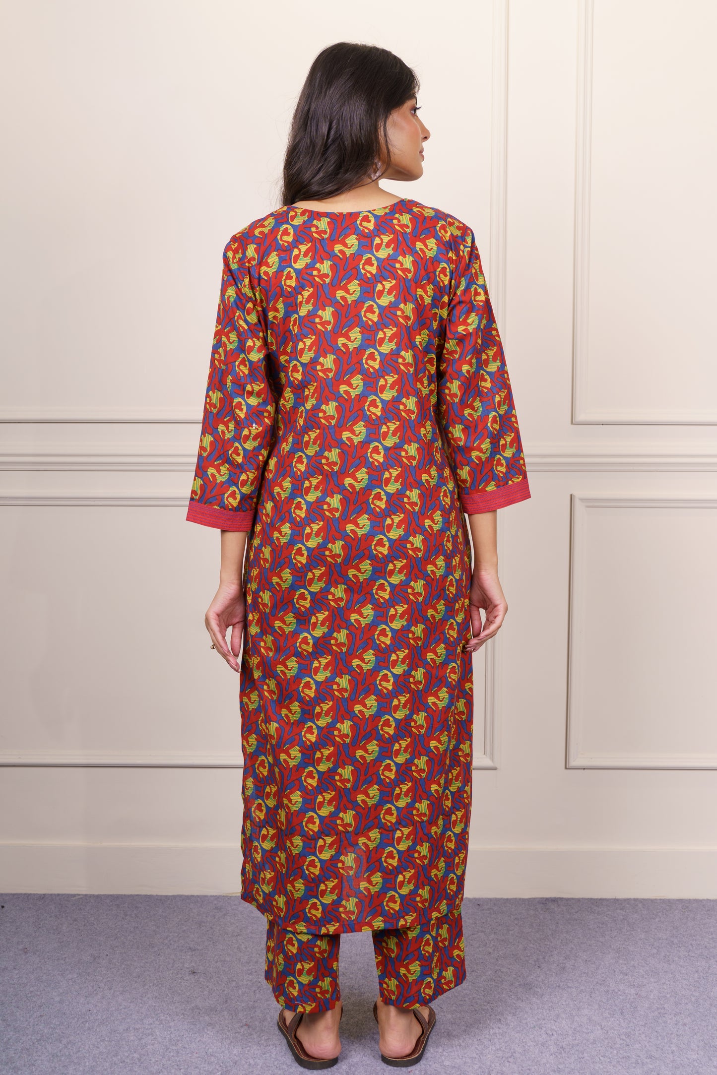 Abstract Print Cotton Kurta-KS835