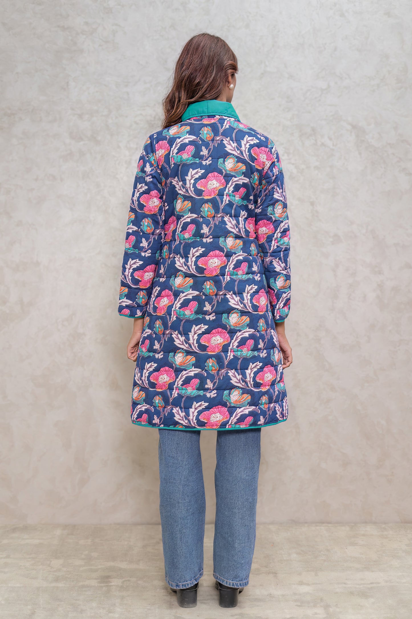 Blue Fiber Quilted Jacket-NVQJ606