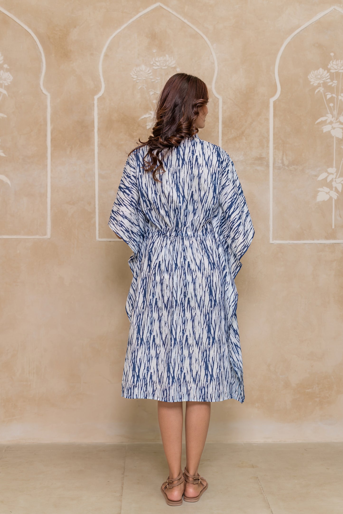 Blue Shibori Kaftan Dress- NVK549
