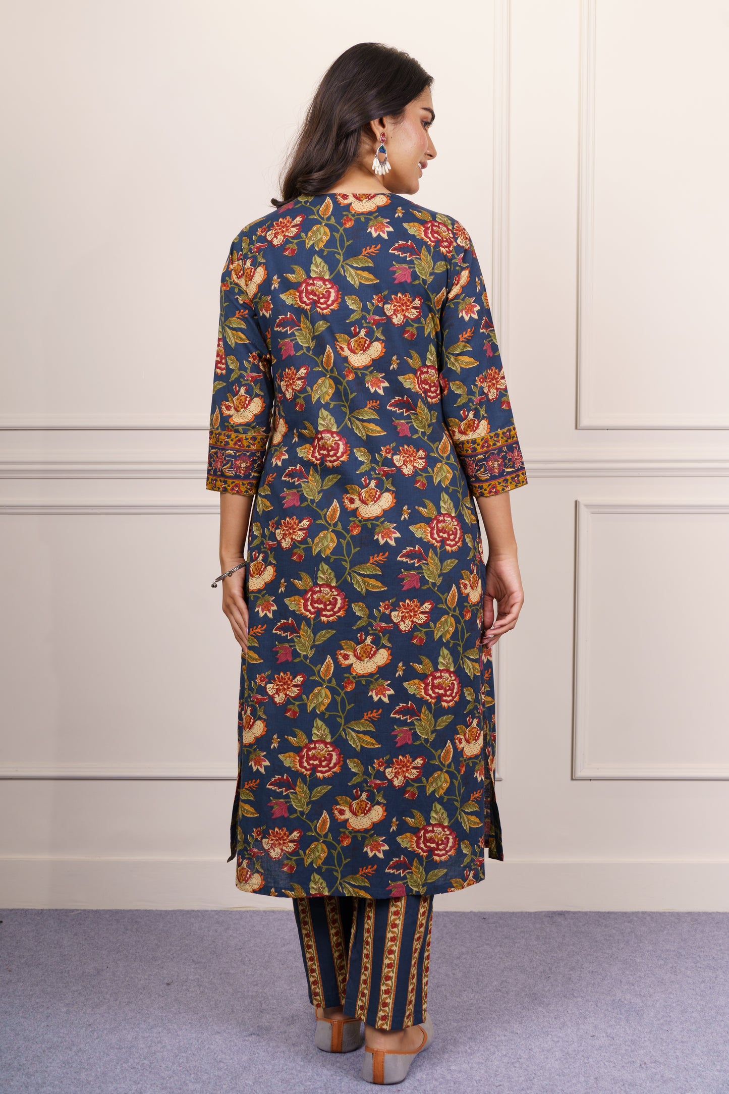 Floral Printed Cotton kurta Dupatta Set-KS828