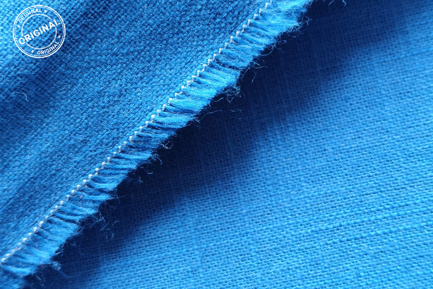 Royal Blue Slub Cotton Material for Dressmaking, Craft & Decor Fabric HF6416