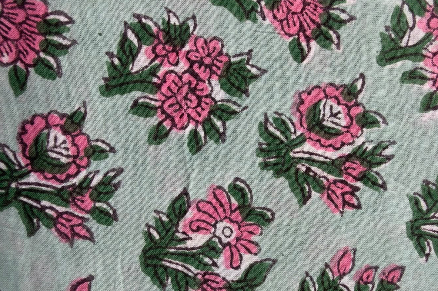 FLORAL HAND BLOCK PRINTED COTTON FABRIC-HF6442