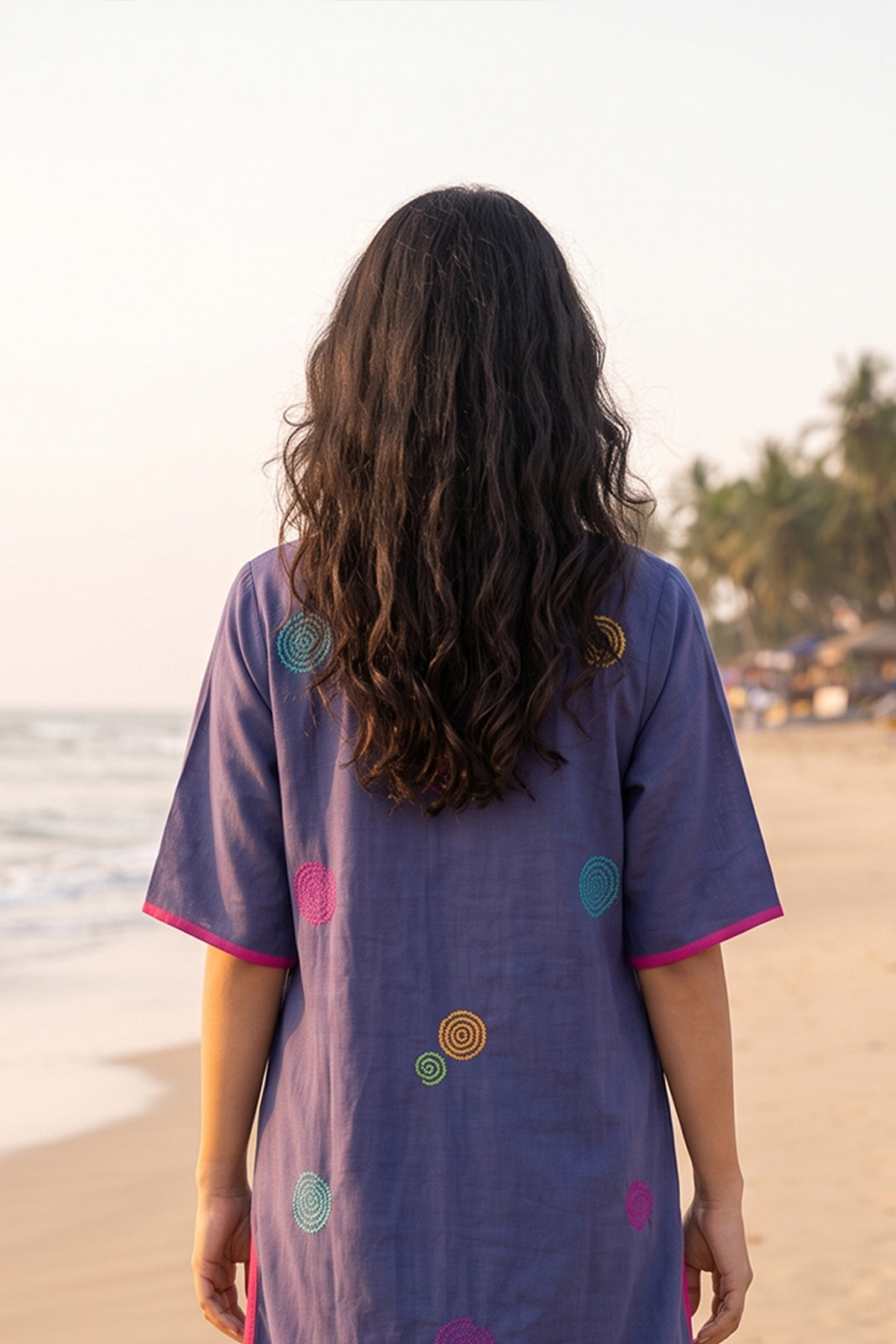 GULNEEL EMBROIDERY COTTON KAFTAN - NVK597