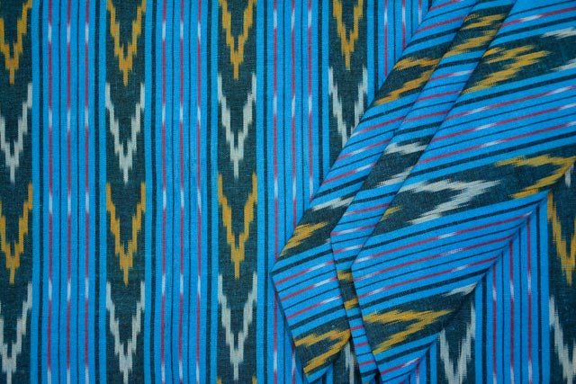 BLUE IKAT FABRIC BY THE YARD-HF1304
