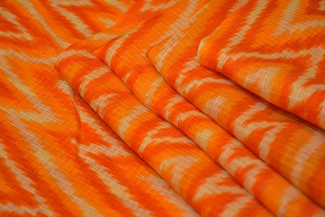 YELLOW CHEVRON PRINT KOTA DORIA FABRIC-HF1133