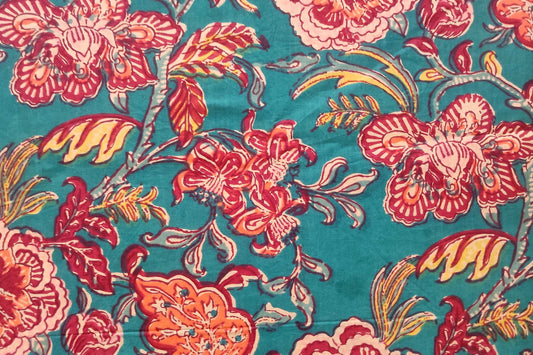 BLOCK PRINTED COTTON FABRIC-PCF245(1 MTR)