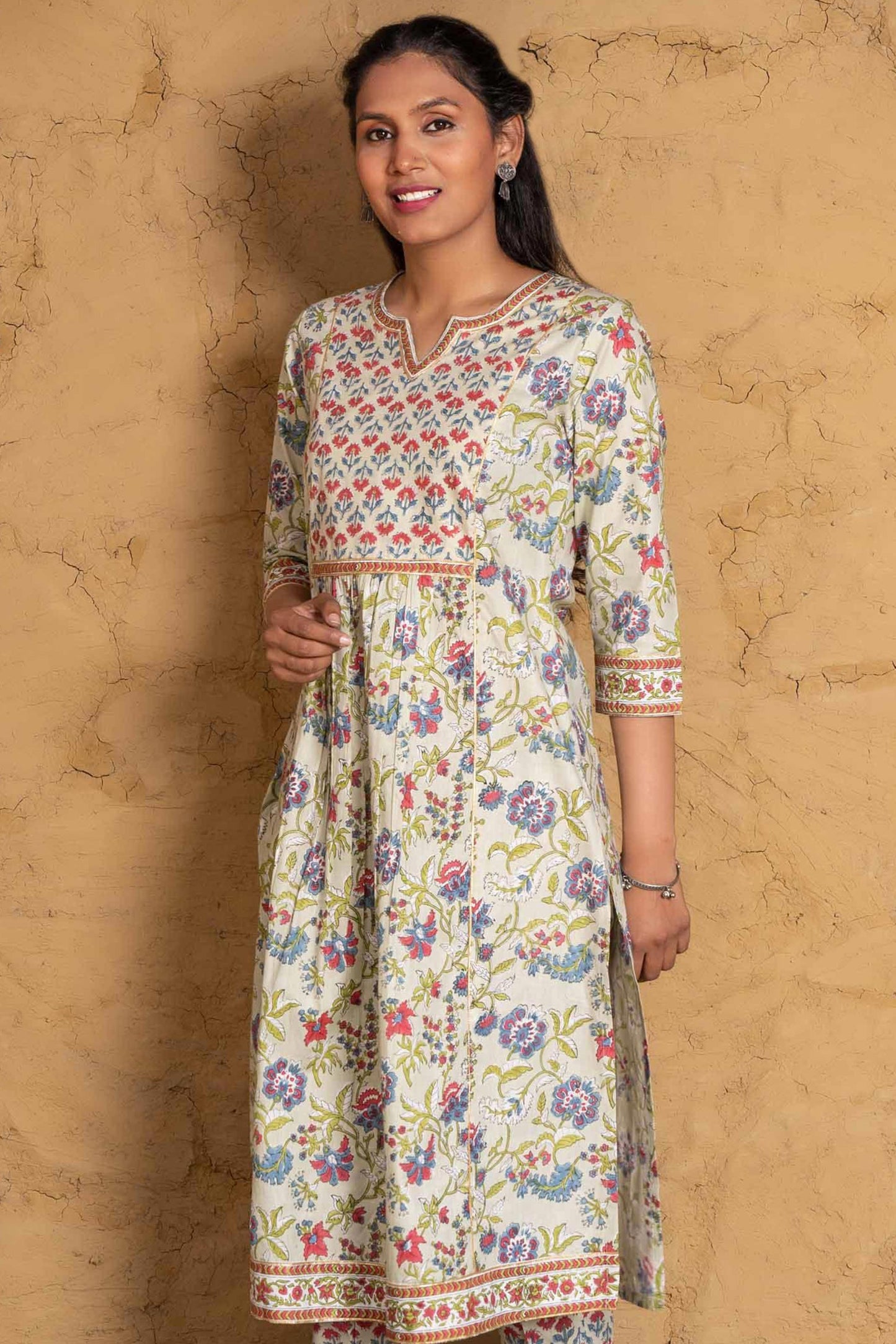 Meadow  Green Block Printed Kurta -KS599