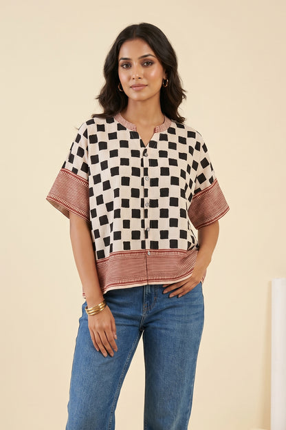 BAGRU MULMUL COTTON TOP-NFT164