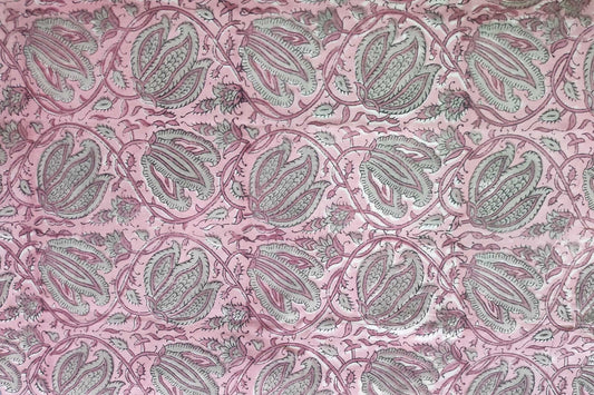 BLOCK PRINTED COTTON FABRIC-PCF403(0.5 MTR)