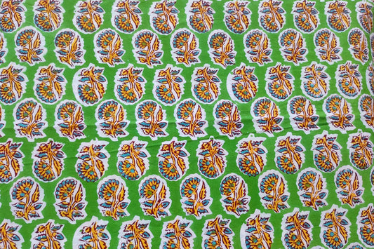 BLOCK PRINTED COTTON FABRIC-PCF230(0.5 MTR)