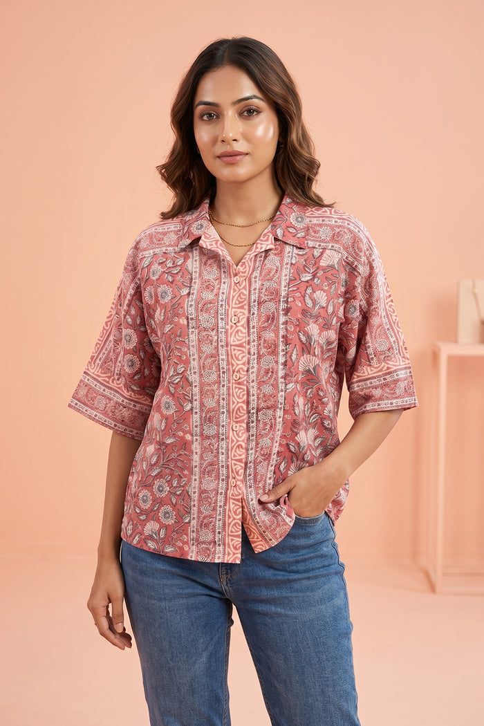 PINK FLORAL COTTON TOP-NFT159