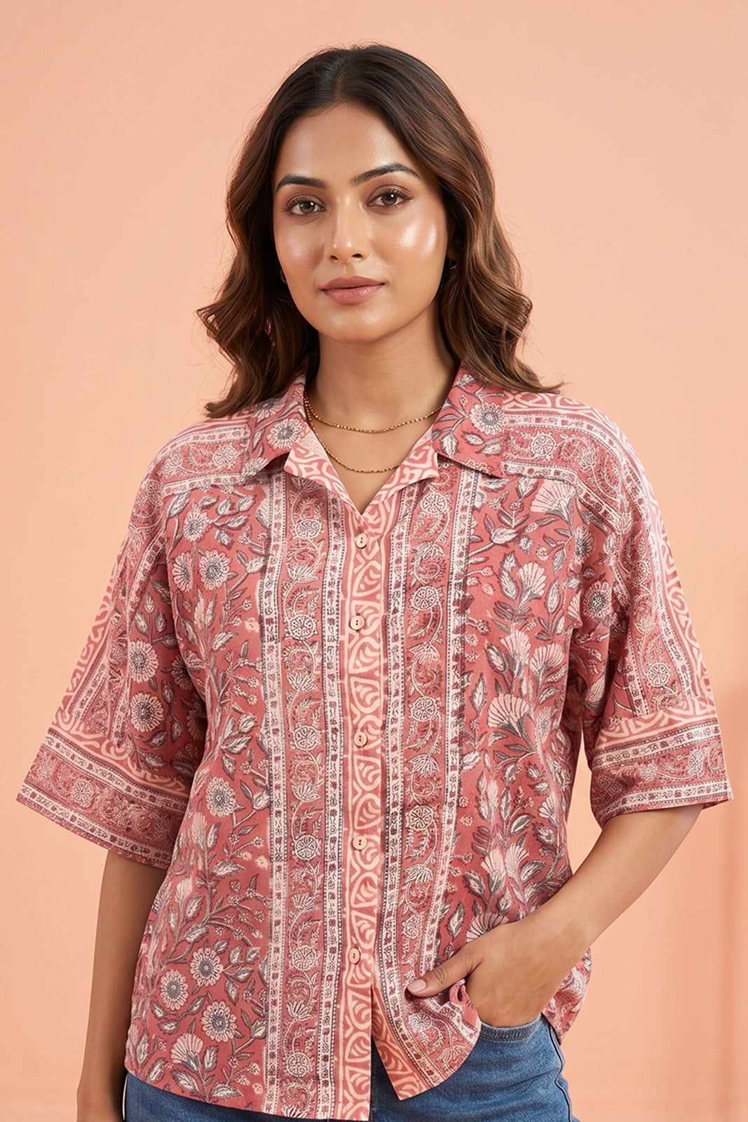 PINK FLORAL COTTON TOP-NFT159