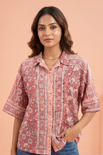 PINK FLORAL COTTON TOP-NFT159