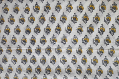 BLOCK PRINTED COTTON FABRIC-PCF372(1 MTR)