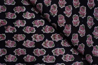 BEAN FLORAL HAND BLOCK PRINTED FABRIC-HF5359