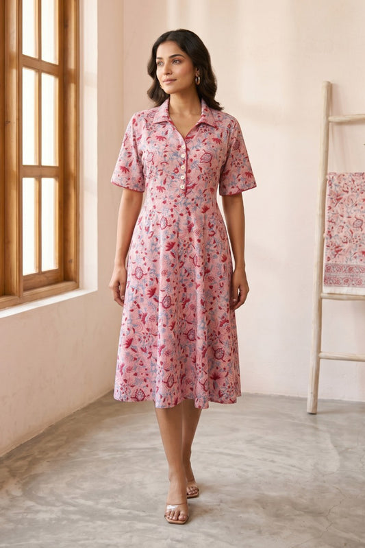 Pink Floral Dress -NFD89