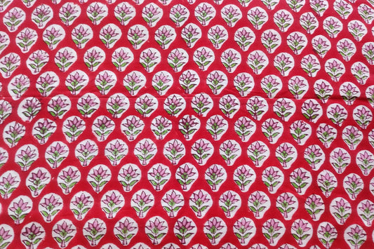 BLOCK PRINTED COTTON FABRIC-PCF431(1 MTR)