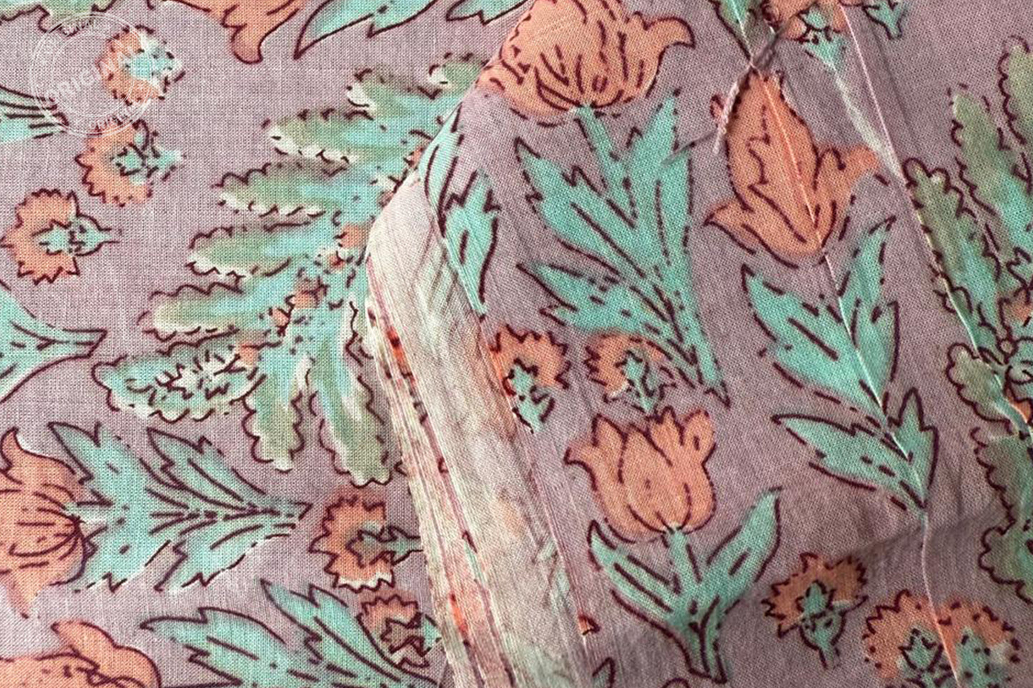 Violet Floral Printed Running Fabric Natural Dyed Dress Materiel HF6408