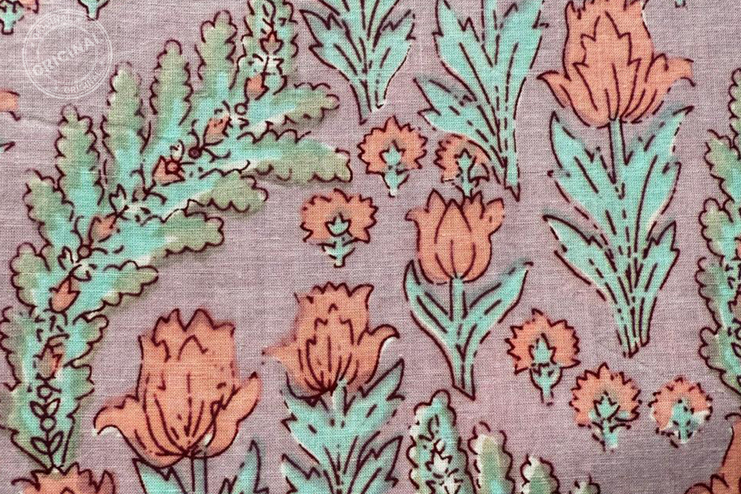 Violet Floral Printed Running Fabric Natural Dyed Dress Materiel HF6408