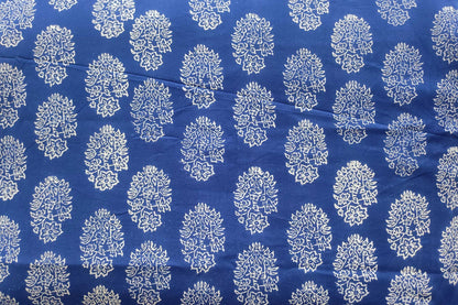 BLOCK PRINTED COTTON FABRIC-PCF378(1 MTR)