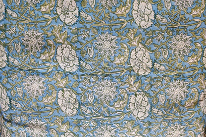 BLOCK PRINTED COTTON FABRIC-PCF118(0.5 Mtr)