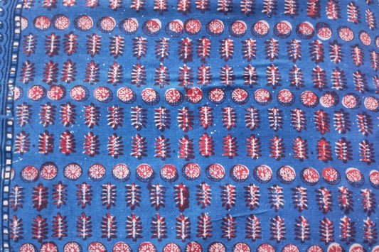 BLOCK PRINTED COTTON FABRIC-PCF258(1 MTR)