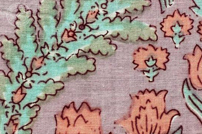 Violet Floral Printed Running Fabric Natural Dyed Dress Materiel HF6408