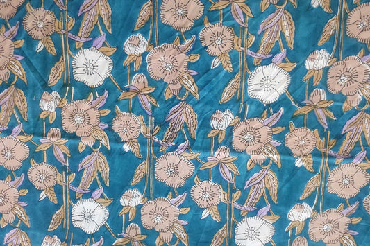 BLOCK PRINTED COTTON FABRIC-PCF436(1 MTR)