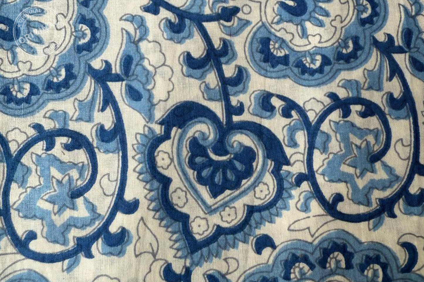 Floral Hand Block Printed Running Fabric Natural Dyed Dress Materiel HF6409