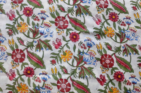 BLOCK PRINTED COTTON FABRIC-PCF438(1 MTR)