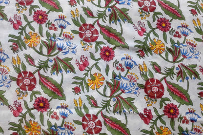 BLOCK PRINTED COTTON FABRIC-PCF438(1 MTR)