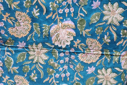 BLOCK PRINTED COTTON FABRIC-PCF164(1 MTR)