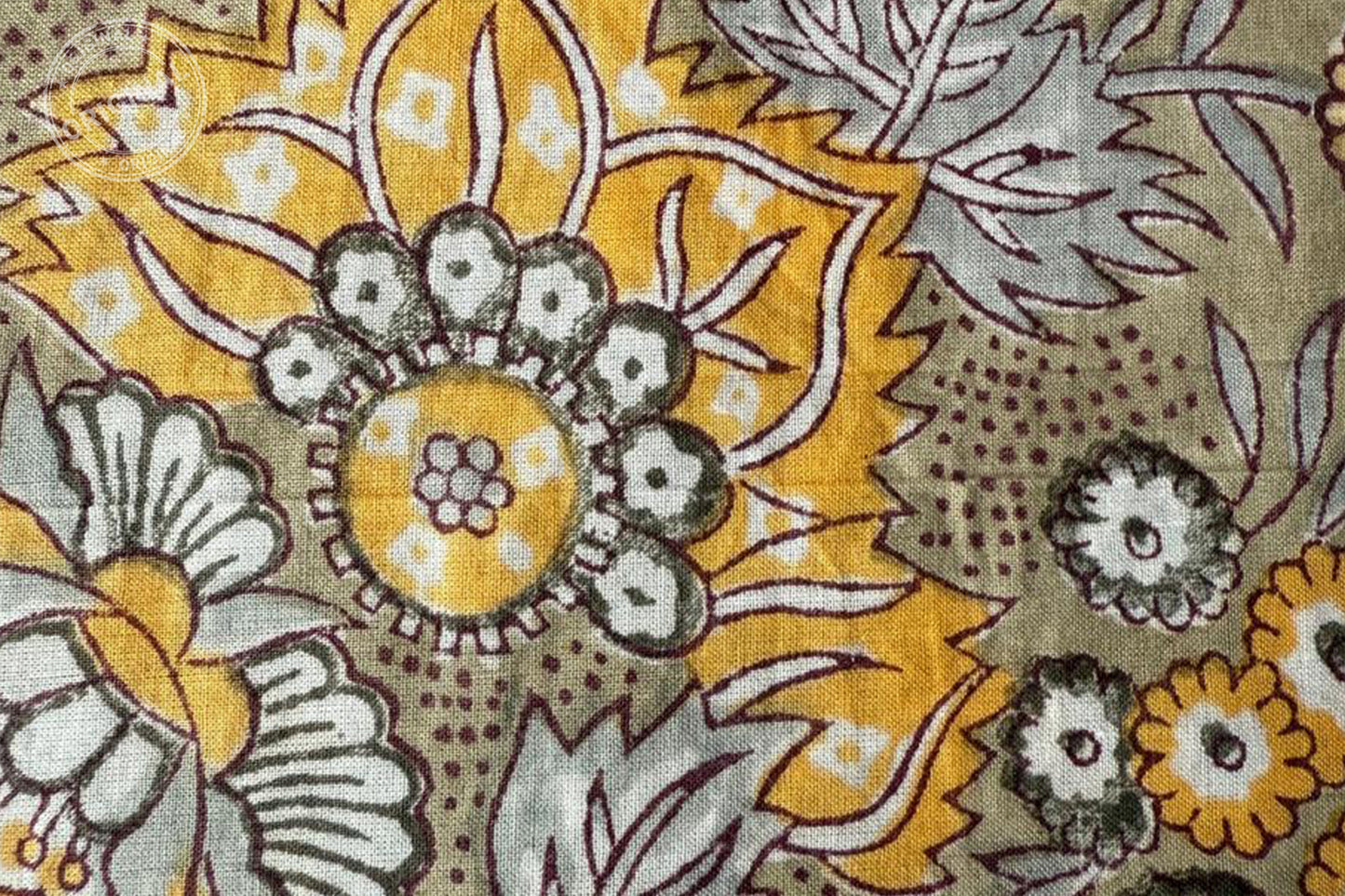 Floral Hand Block Printed Running Fabric Natural Dyed Dress Materiel HF6410