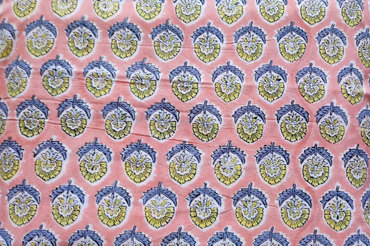 BLOCK PRINTED COTTON FABRIC-PCF170(1 MTR)