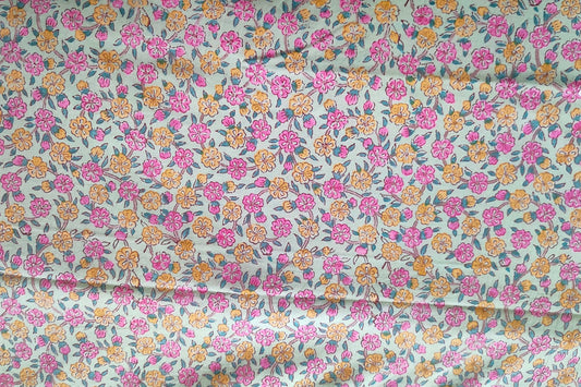 BLOCK PRINTED COTTON FABRIC-PCF271(1 MTR)