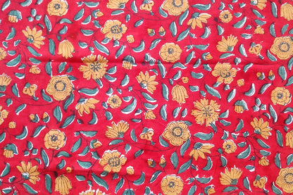 BLOCK PRINTED COTTON FABRIC-PCF448(1 MTR)