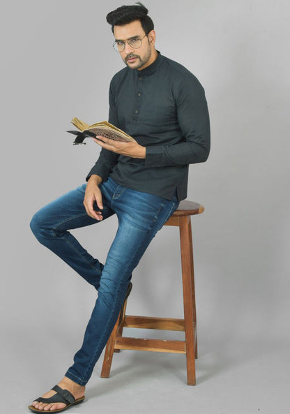 COTTON MEN SLUB KURTA-NFS19