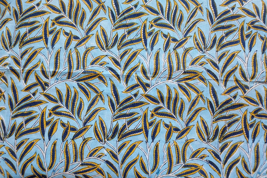 BLOCK PRINTED COTTON FABRIC-PCF174(1 MTR)