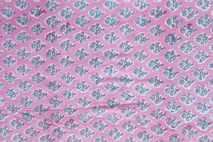 BLOCK PRINTED COTTON FABRIC-PCF349(0.5 MTR)