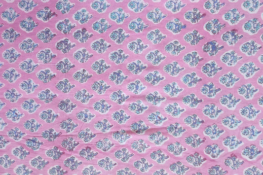 BLOCK PRINTED COTTON FABRIC-PCF349(0.5 MTR)