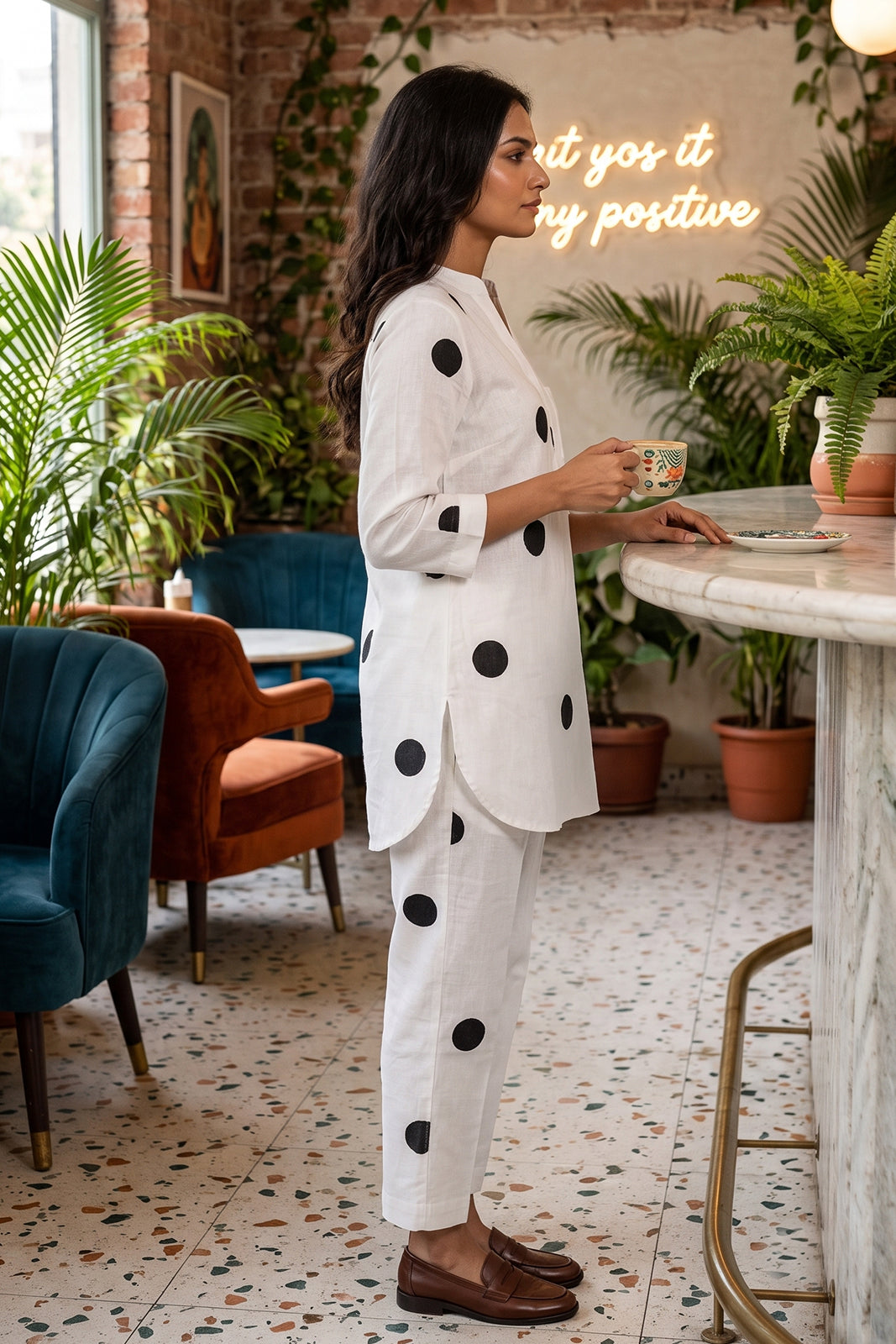 Black & White Polka Dot Coord Set-NVCD49