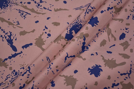 PINK AND BLUE SPOTS GIZA SHIRT FABRIC-HF1969