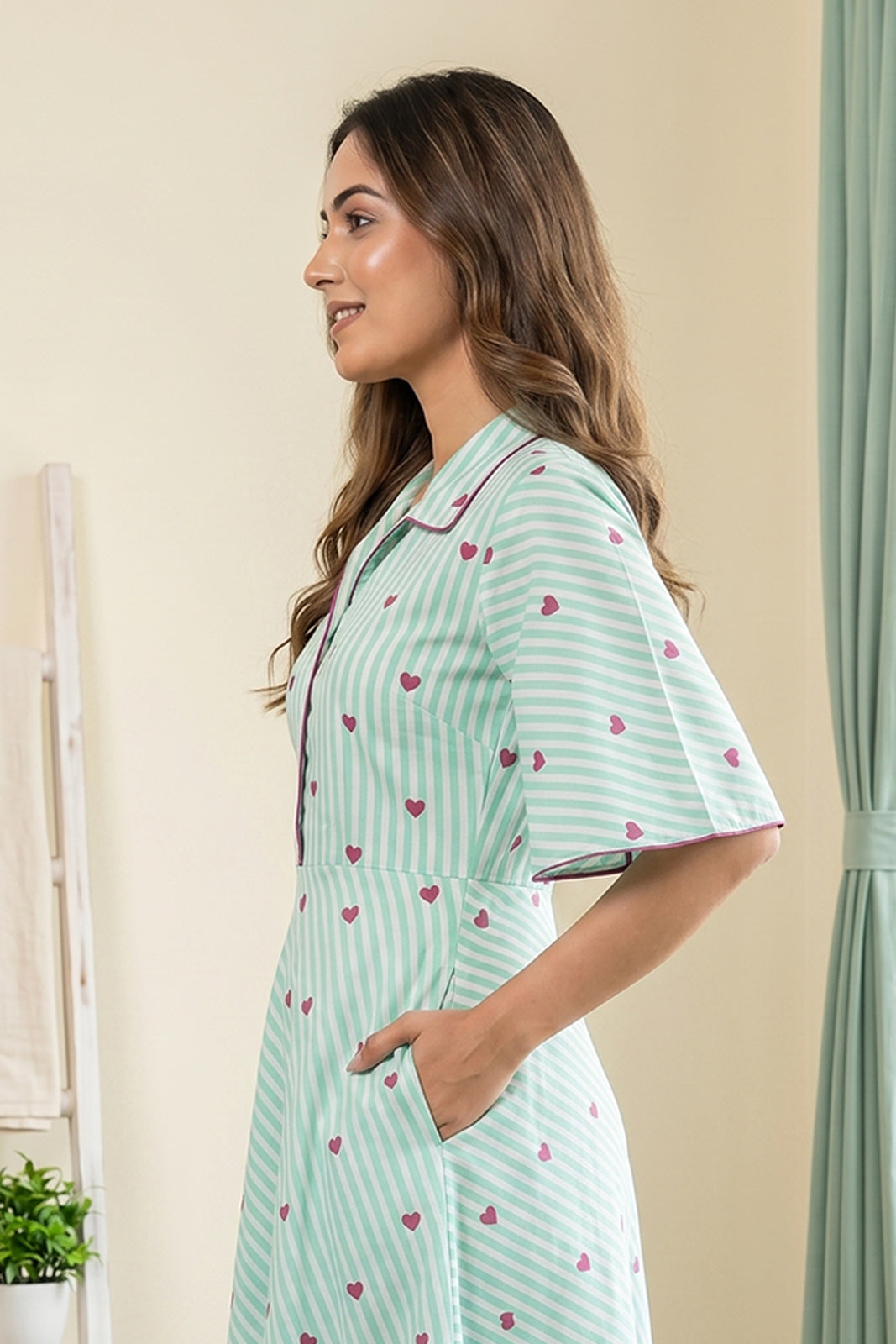 Green Stripes Dress -NFD91