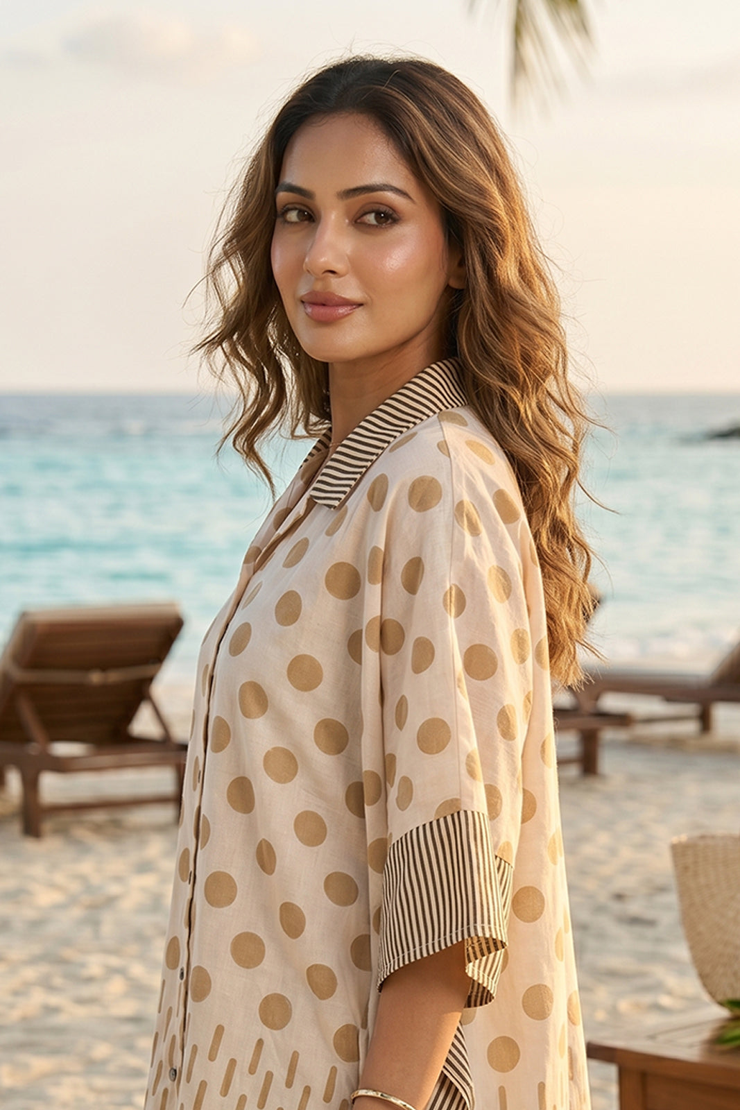 BAGRU MULMUL KAFTAN TOP - NVK592