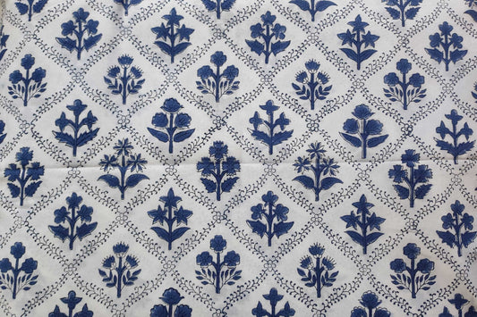BLOCK PRINTED COTTON FABRIC-PCF459(1 MTR)