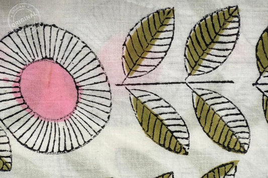 Floral Hand Block Printed Dress Materiel HF6415