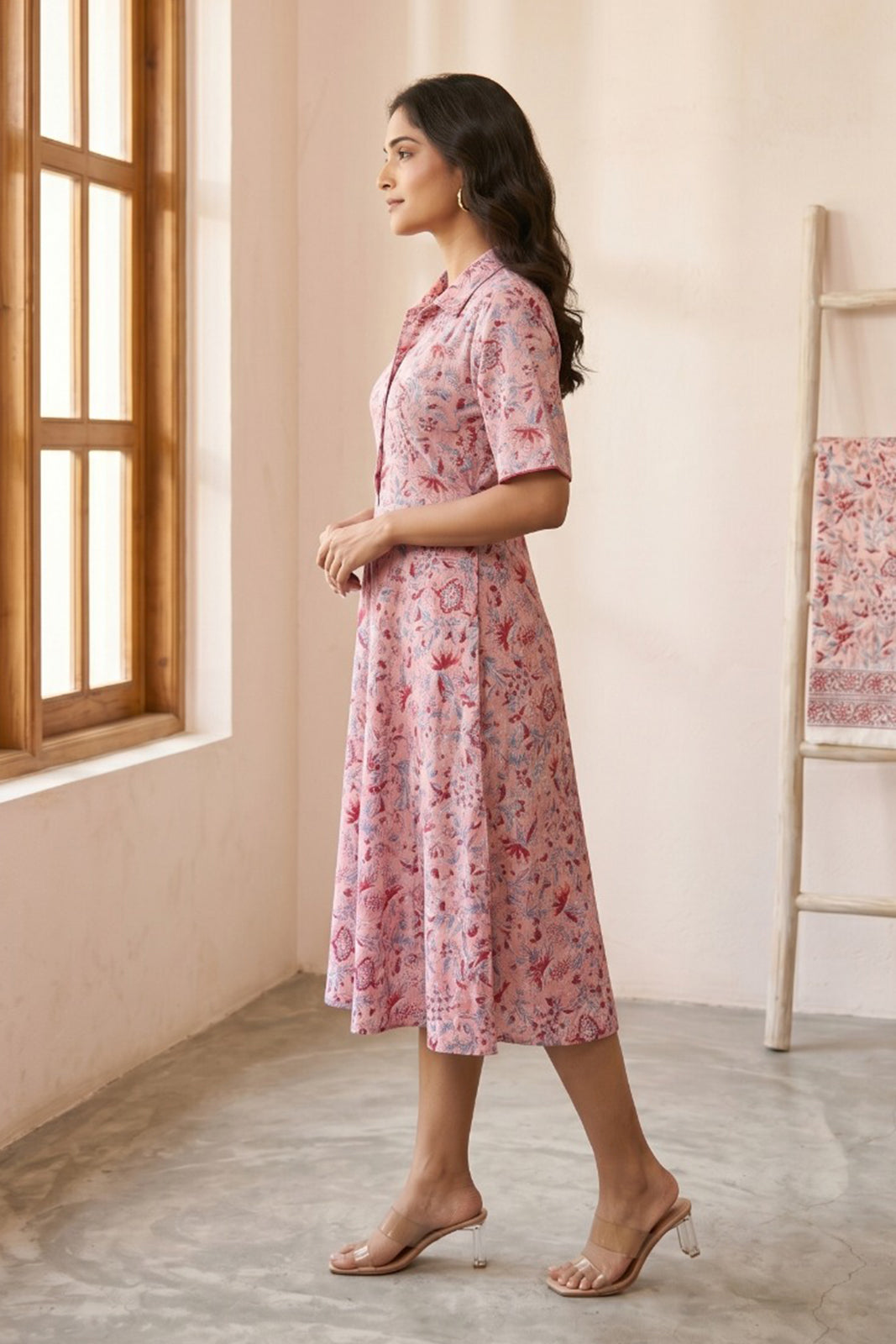 Pink Floral Dress -NFD89