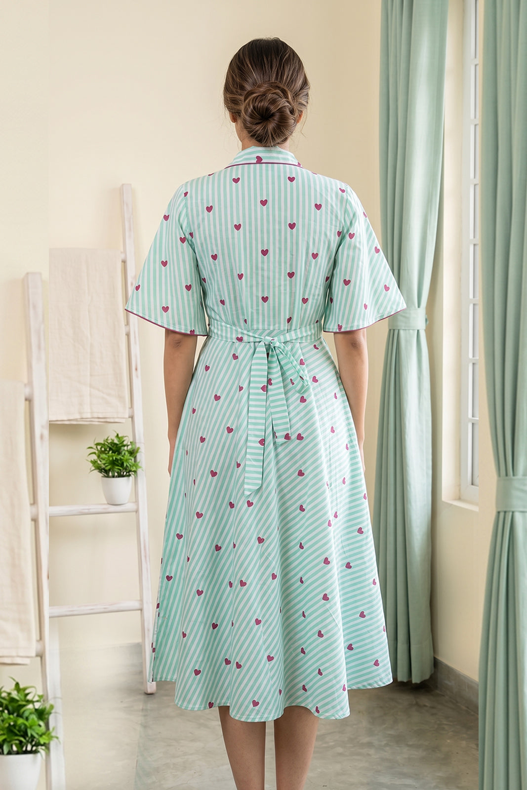 Green Stripes Dress -NFD91