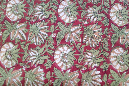 BLOCK PRINTED COTTON FABRIC-PCF415(1 MTR)